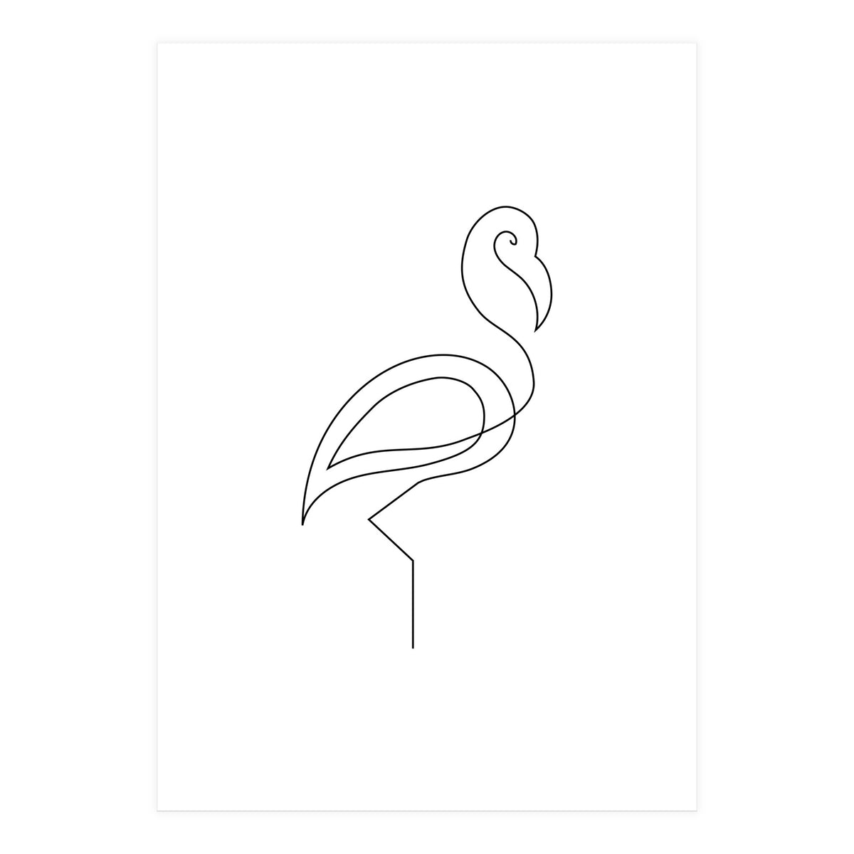 One Line Art Flamingo (Print Only)