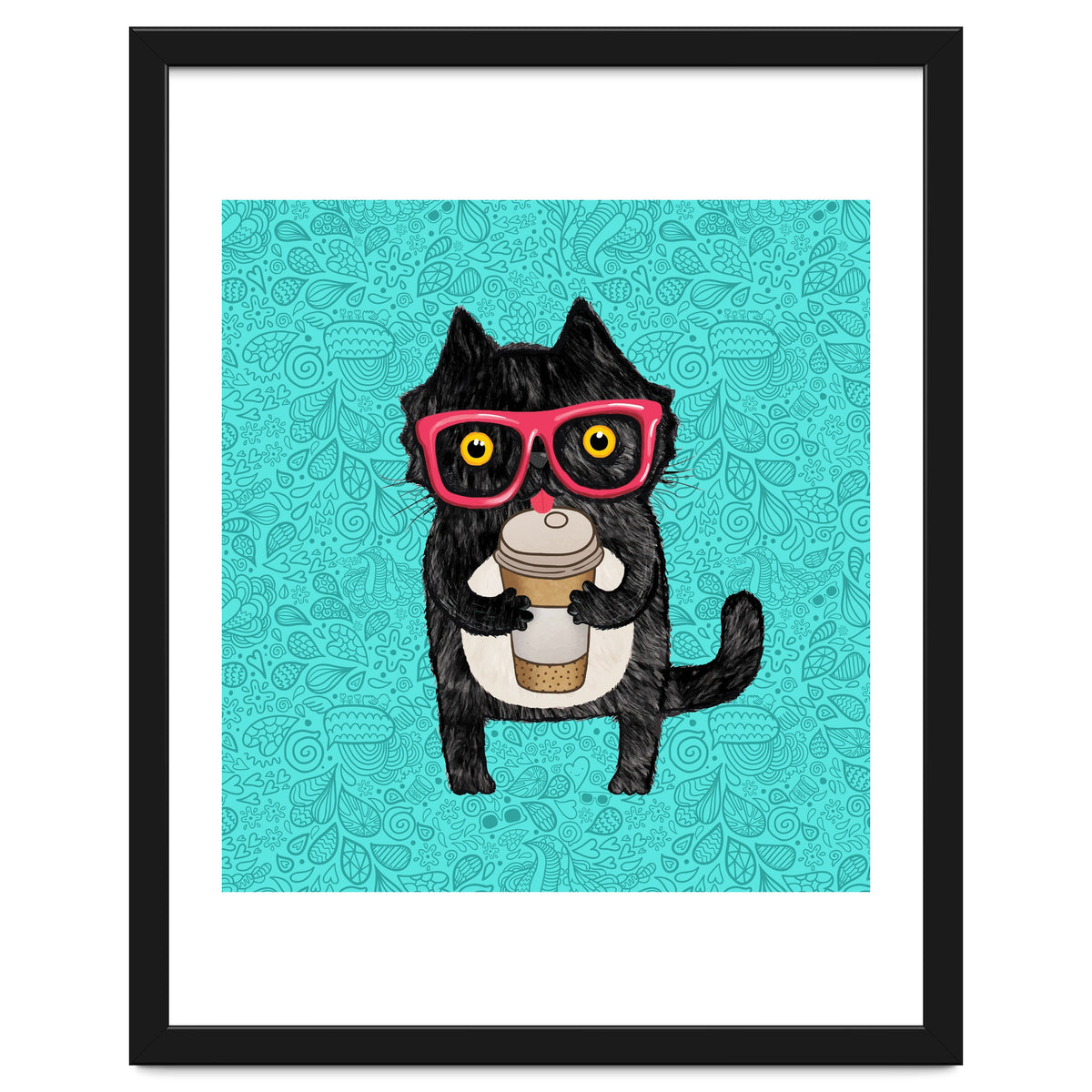 Cute Coffee cat and doodles