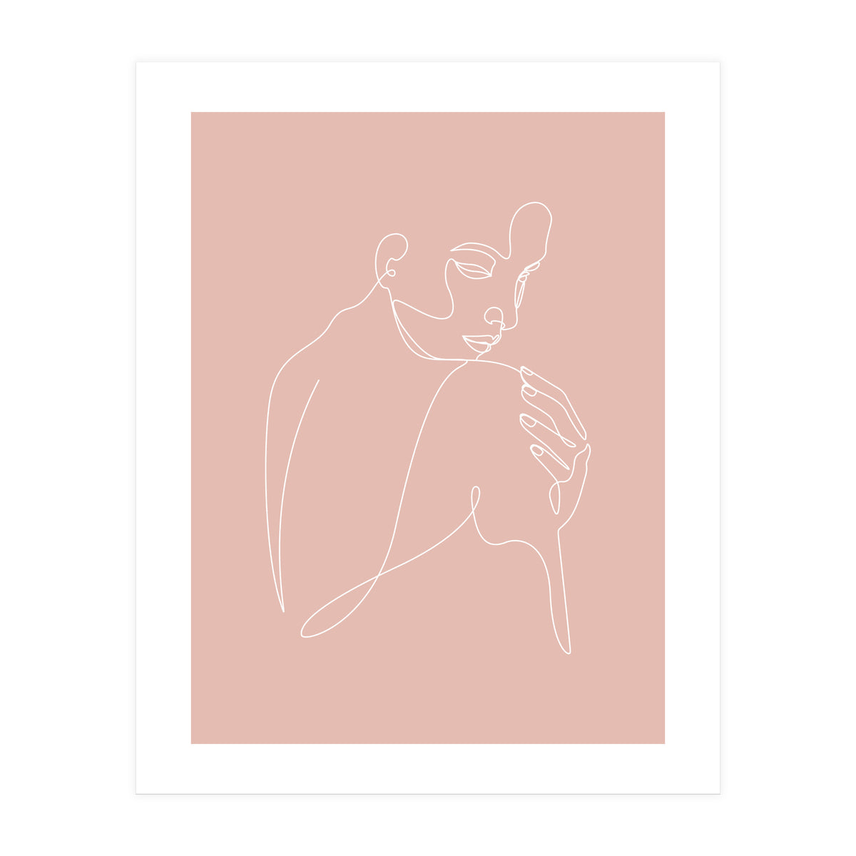 Sleep woman line pink (Print Only)