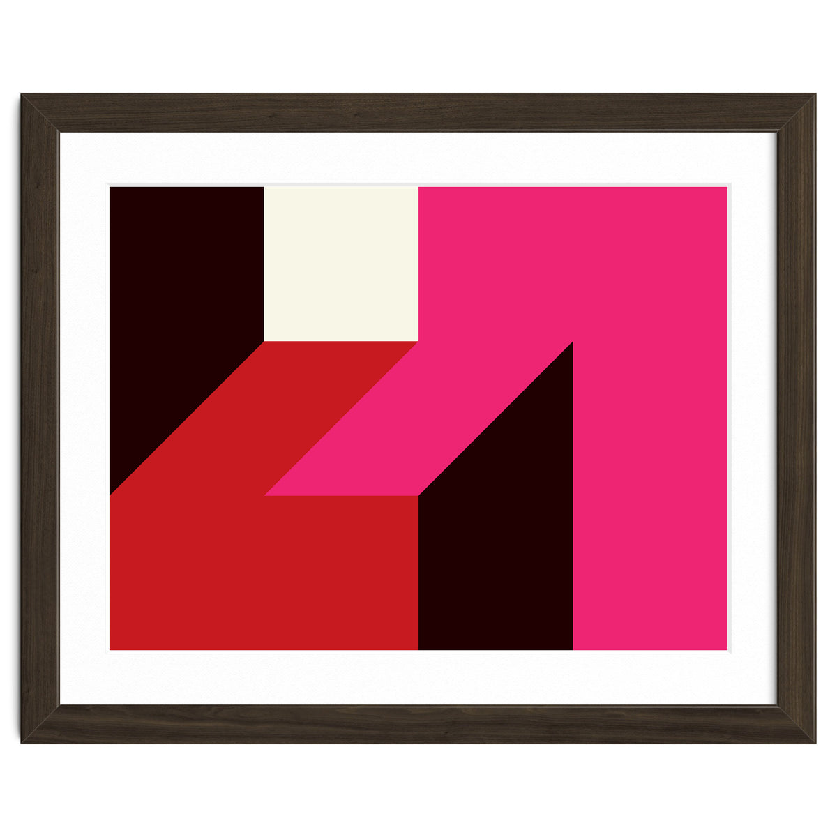 Geometric Shapes No. 62 - red, magenta & black