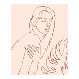 Lueur, Tropical Nude Modern Bohemian Woman Line Art, Minimal Scandinavian Sketch Blush Drawing (Print Only) thumbnail