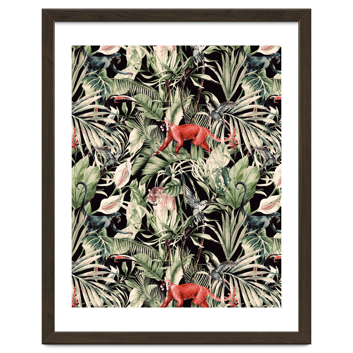 Animals In The Dark Of The Jungle