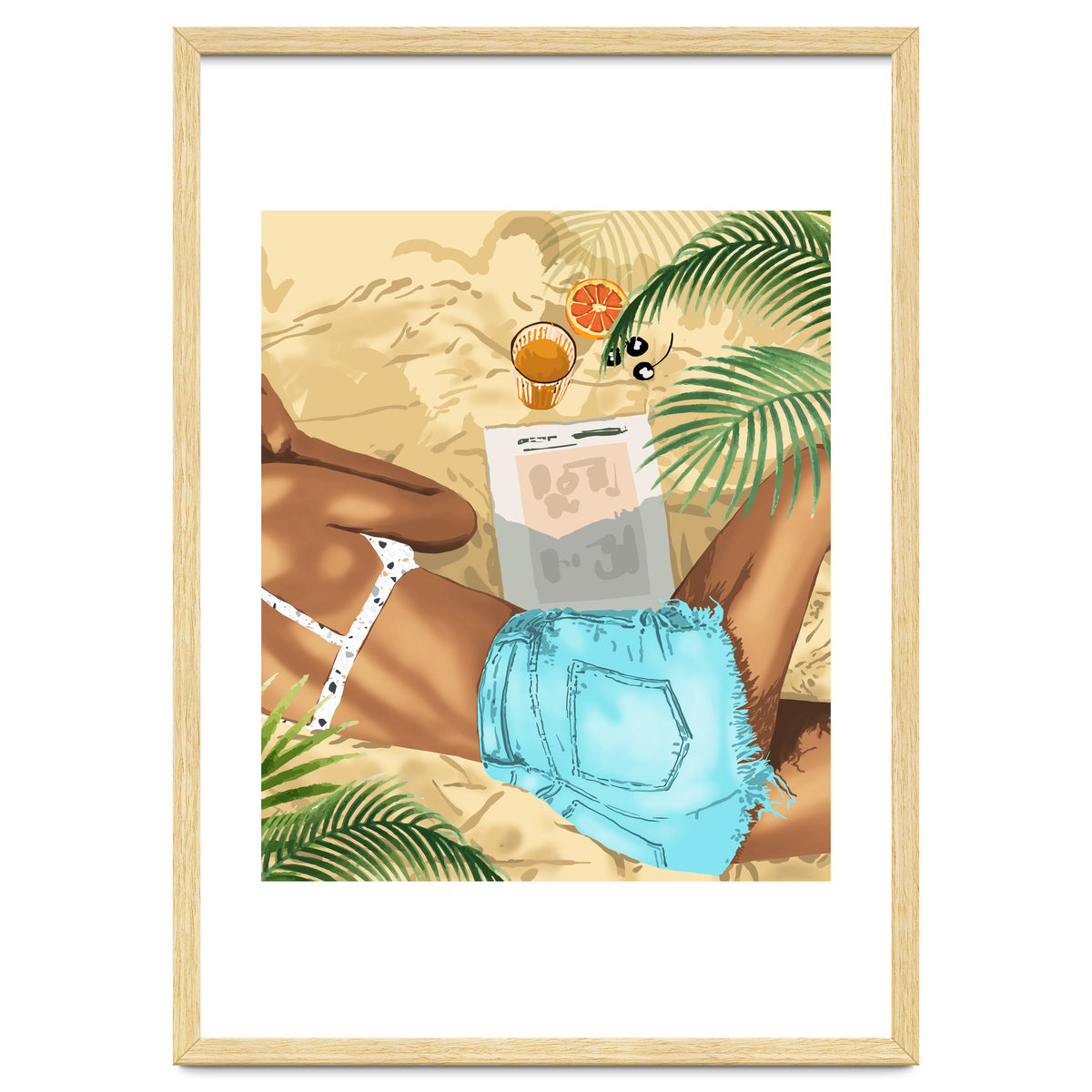 Keep Palm & Carry On Wall Art | Tropical Beach Bikini Fashion Travel Chai