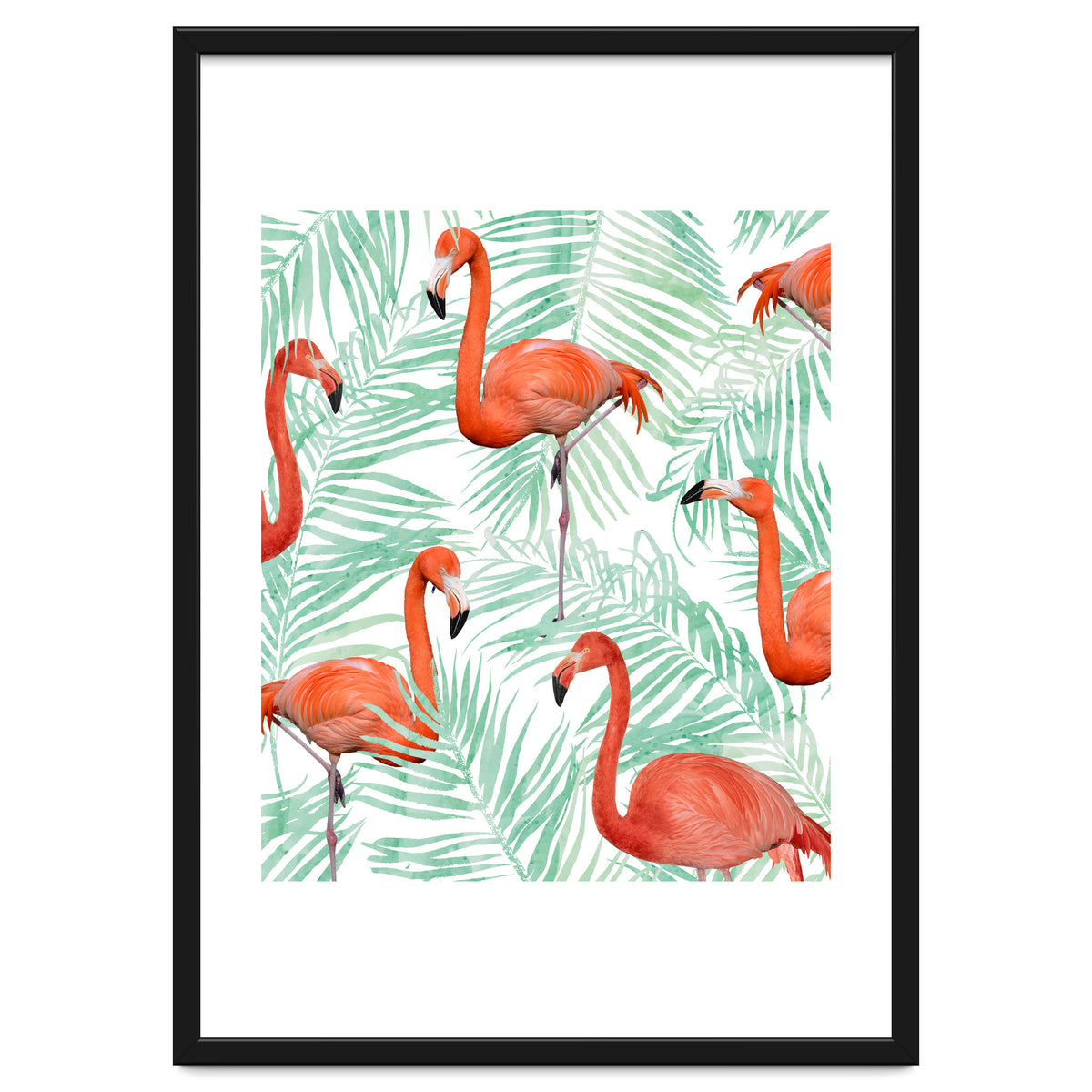Flamingo And Mint Palm