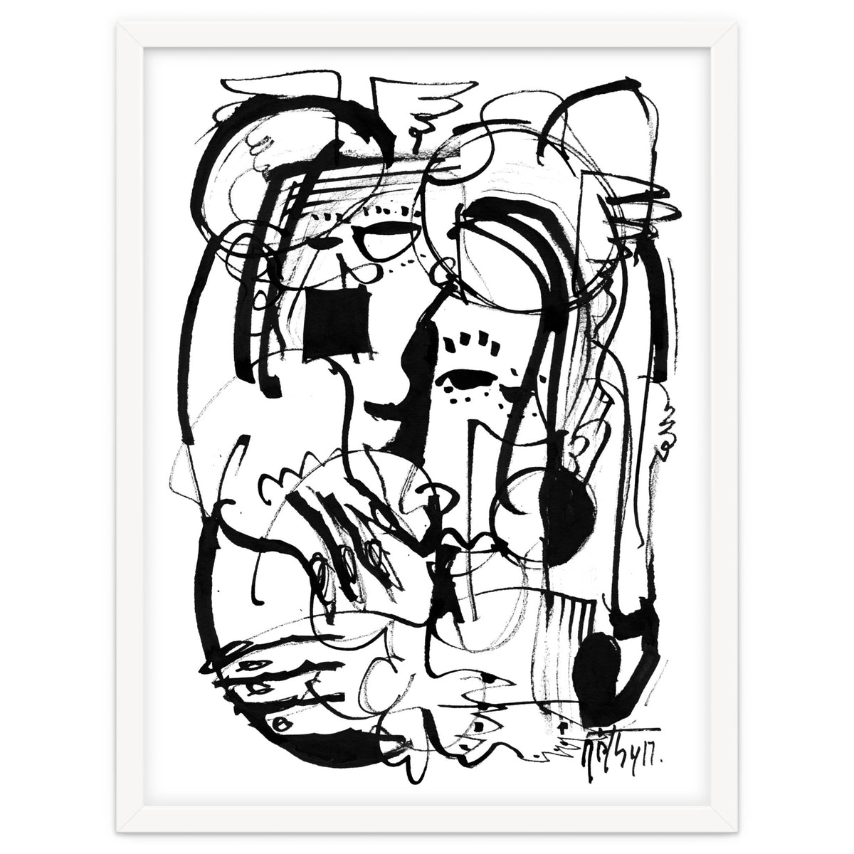 Two Shy Angels - b&w