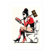 Harley Quinn on the Toilet, funny Bathroom Humour (Print Only)