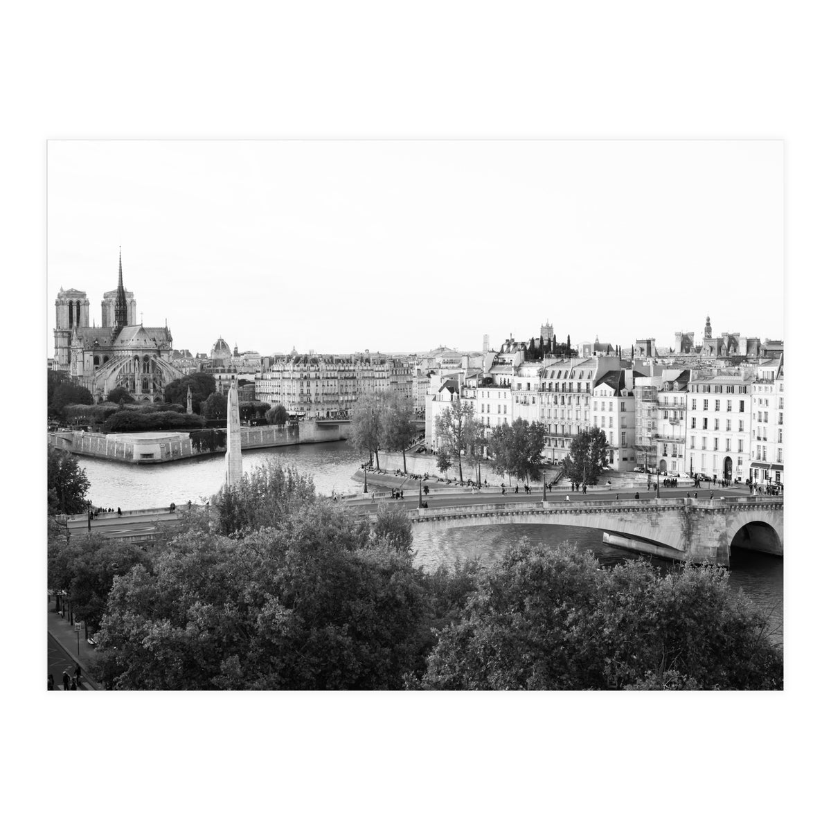 Paris View in Black and White (Print Only)