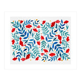 Magical garden - red and turquoise (Print Only) thumbnail
