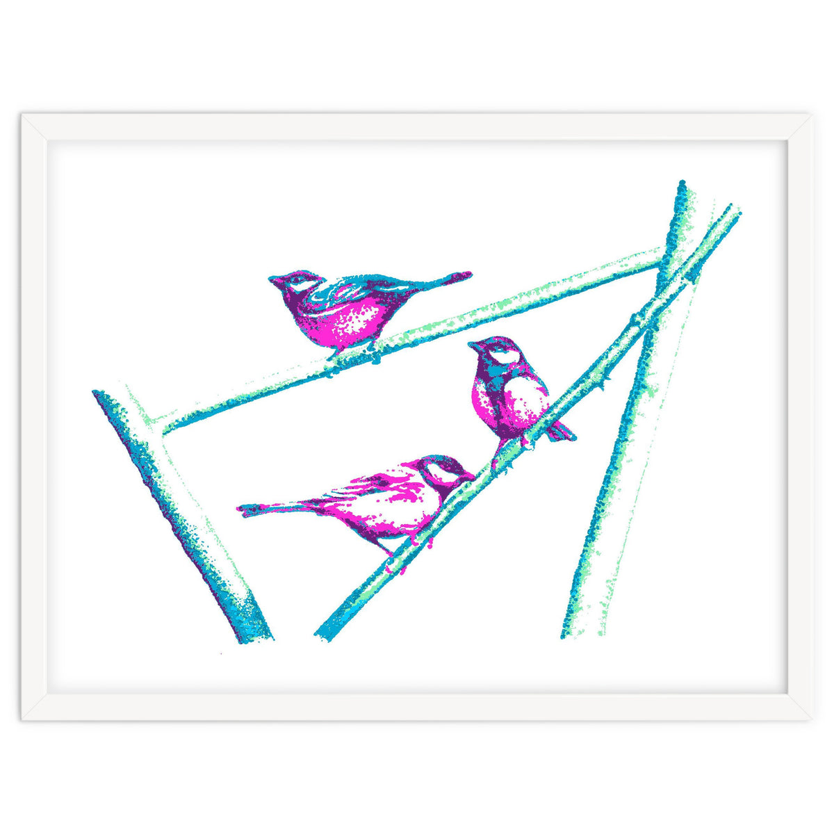 Garden Birds On A Branch