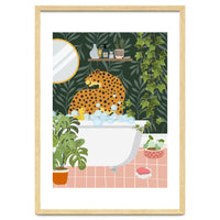 Cheetah in Tropical Bathroom