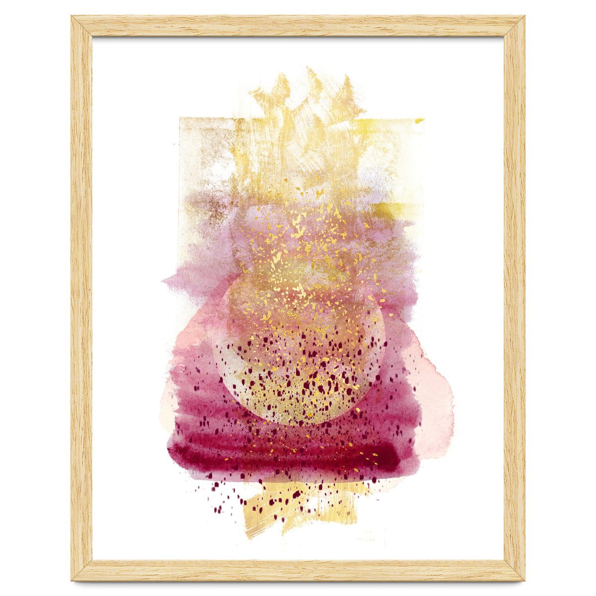 Abstract watercolour summer moon