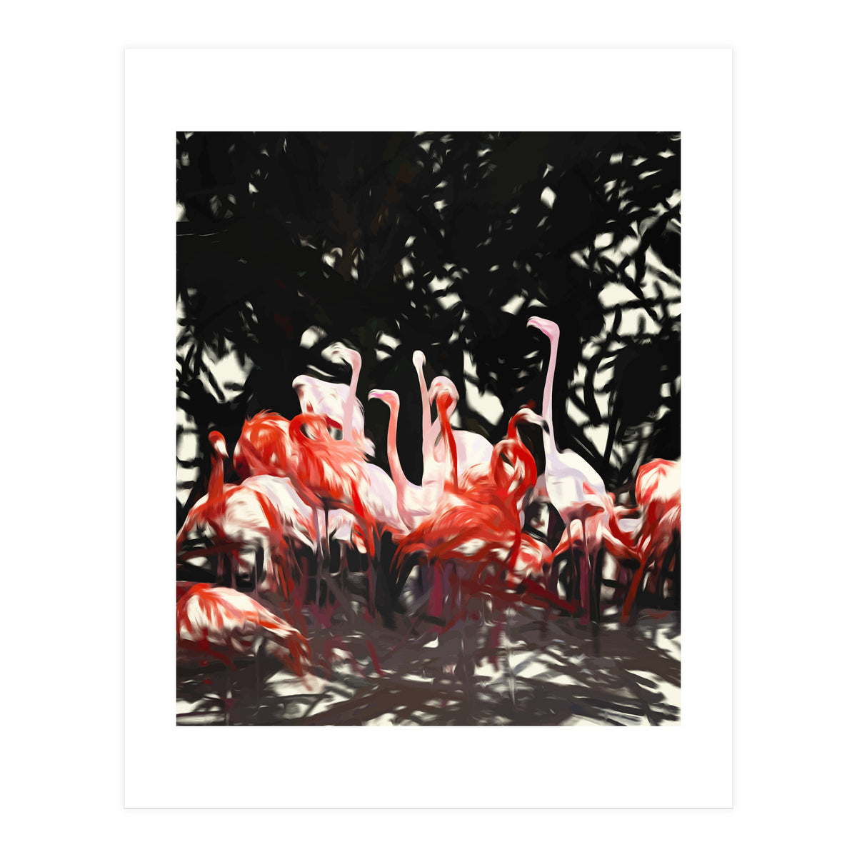 Flamingoes Under The Banyan Tree (Print Only)