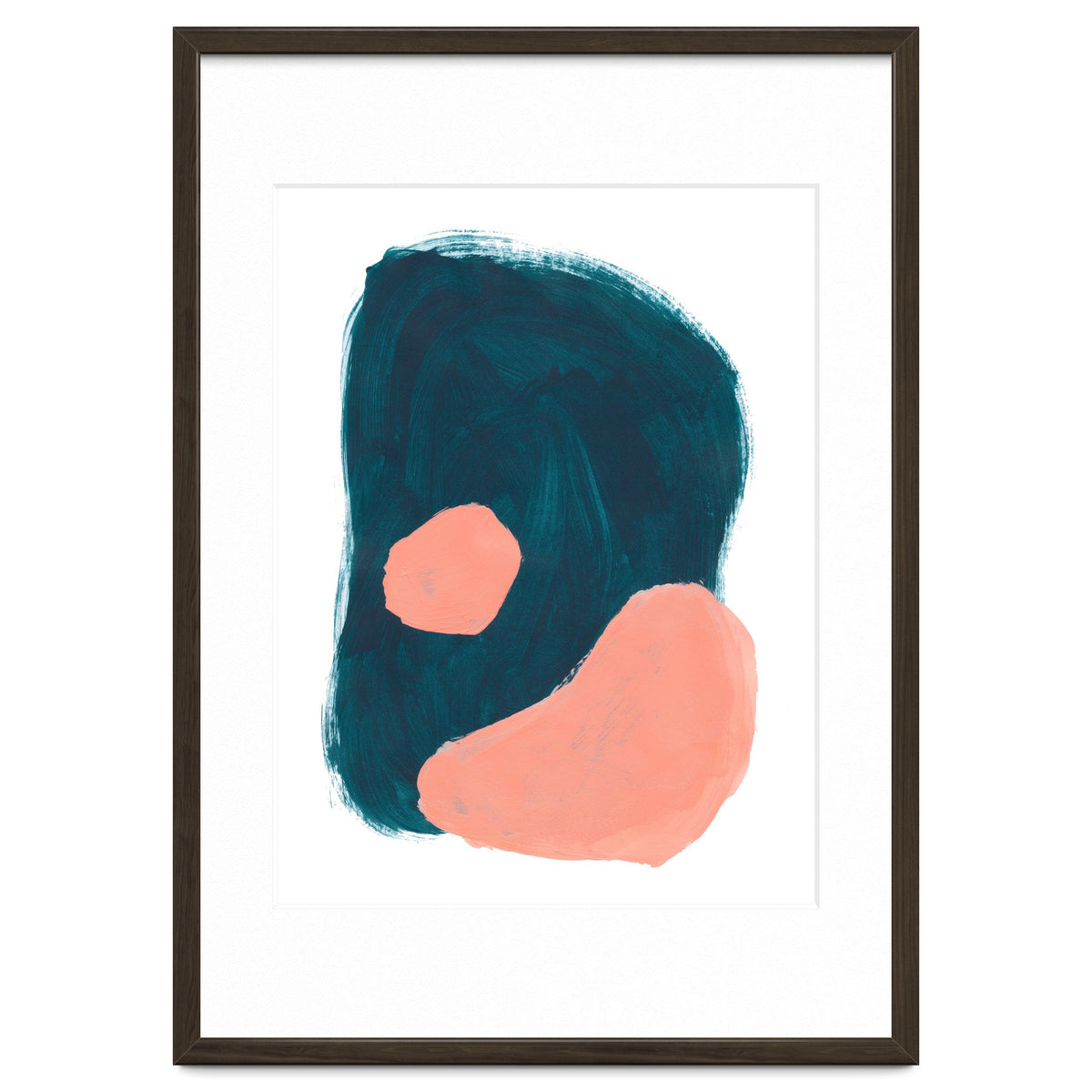 Teal Blob Salmon Bubbles