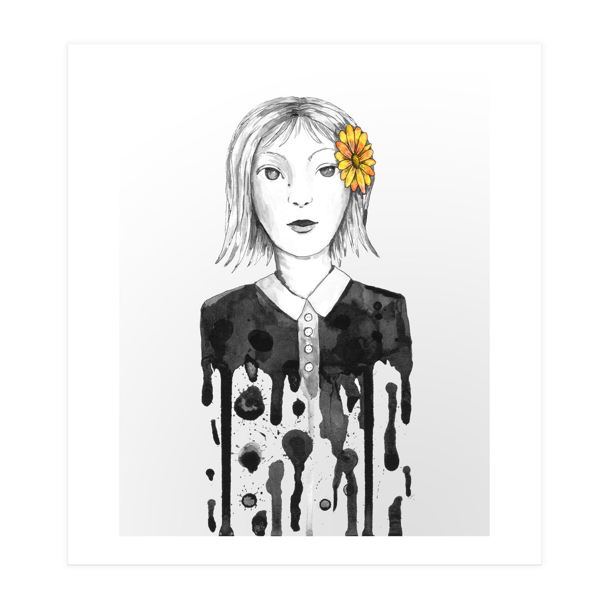 Flower dripping girl  (Print Only)