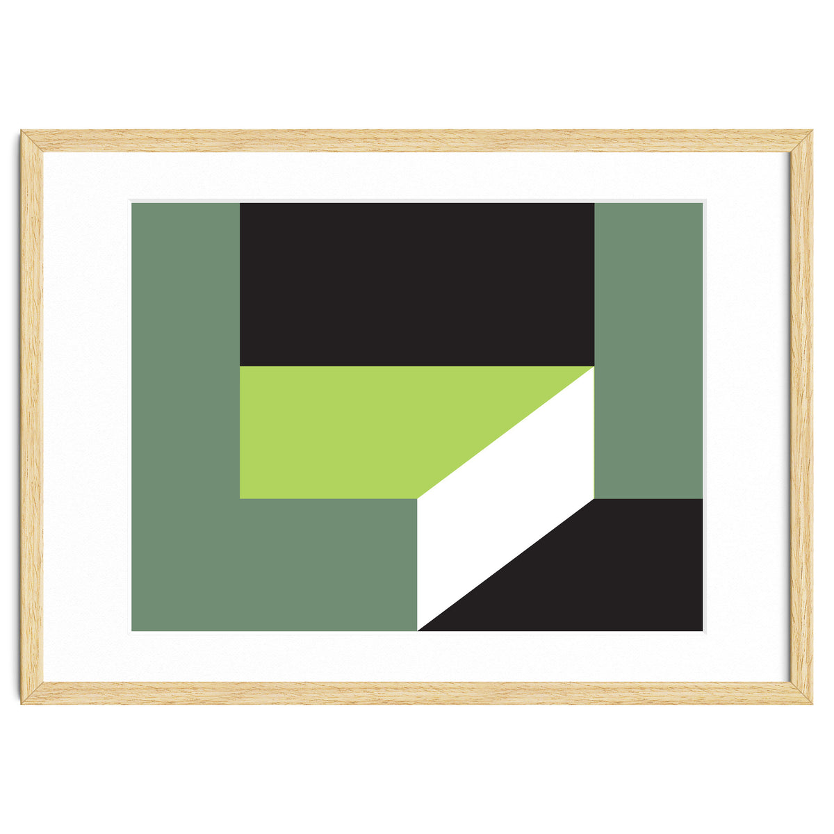 Geometric Shapes No. 83 - lime & grey