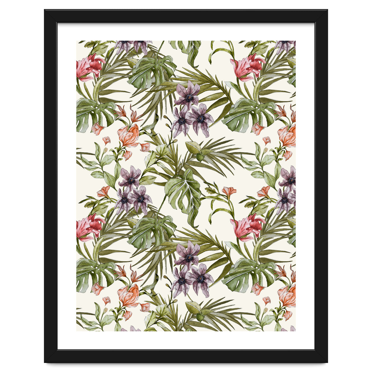 Watercolor tropical foliage