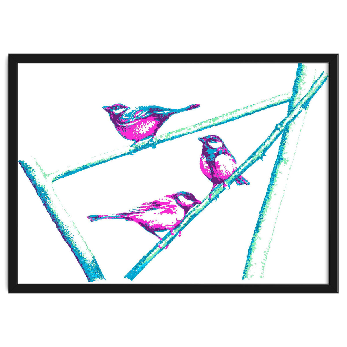 Garden Birds On A Branch