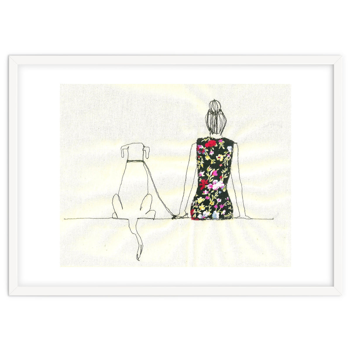 Girl And Dog Print