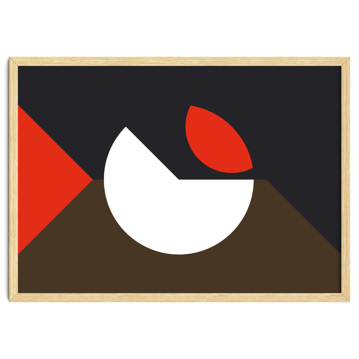 Geometric Shapes No. 10 - brown, dark blue & red