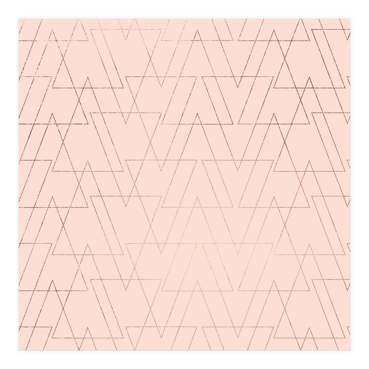 Modern Rose Gold Geometric Thin Triangles Blush Pink Abstract Pattern (Print Only)
