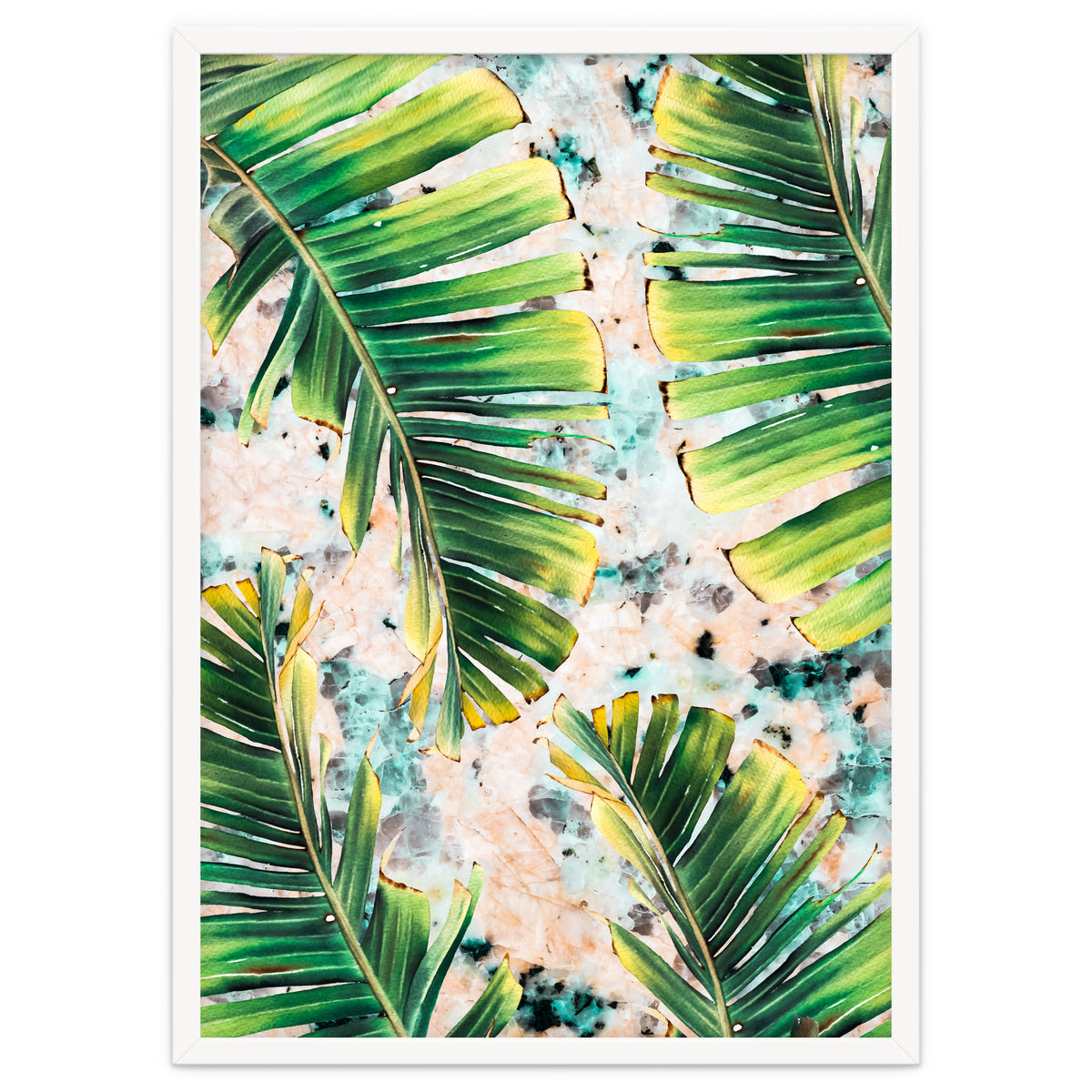 Palm leaf on marble 02
