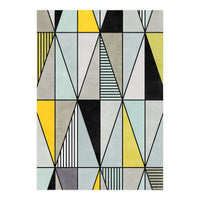 Colorful Concrete Triangles - Yellow, Blue, Grey (Print Only)