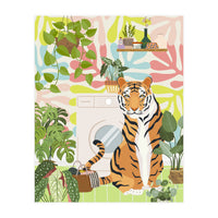Tiger in Matisse Style Bathroom (Print Only)
