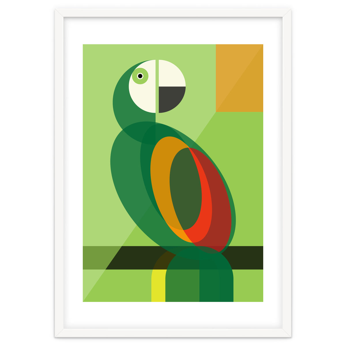 Mid Century Geometric Parrot