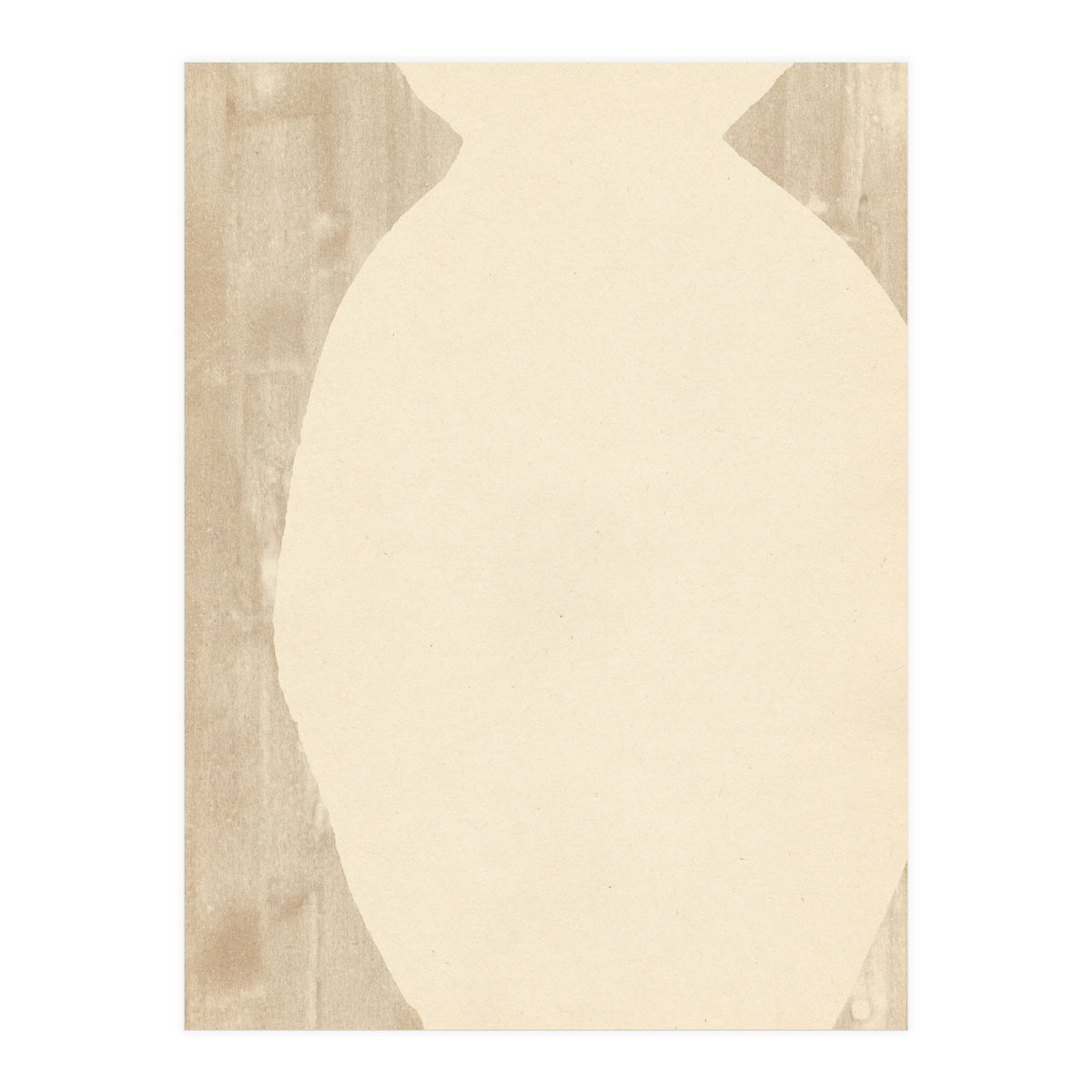 Creame tone vase silhouette (Print Only)