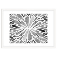 Retro abstract floral - black and white