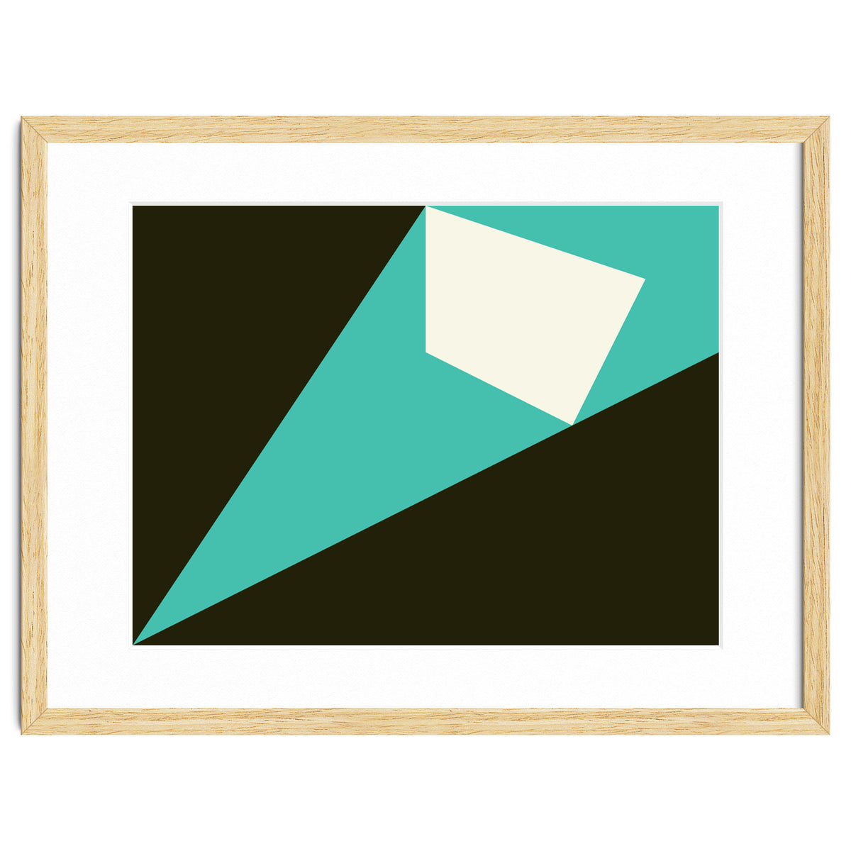 Geometric Shapes No. 72 - turquoise, white & black