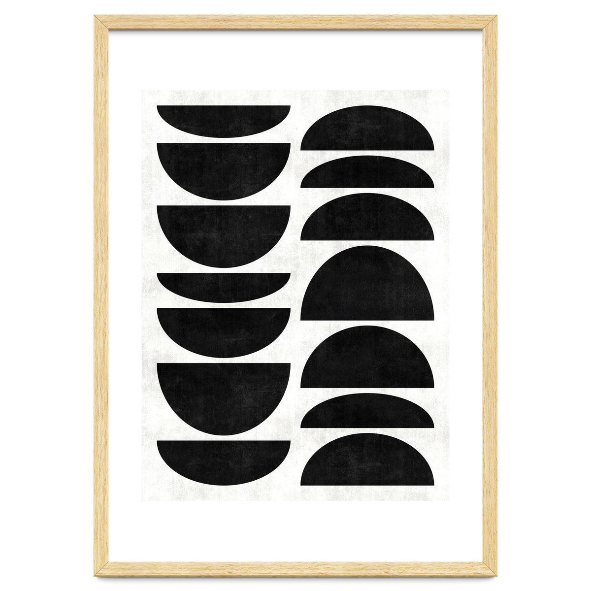 Mid-Century Modern Pattern No.9 - Black and White Concrete