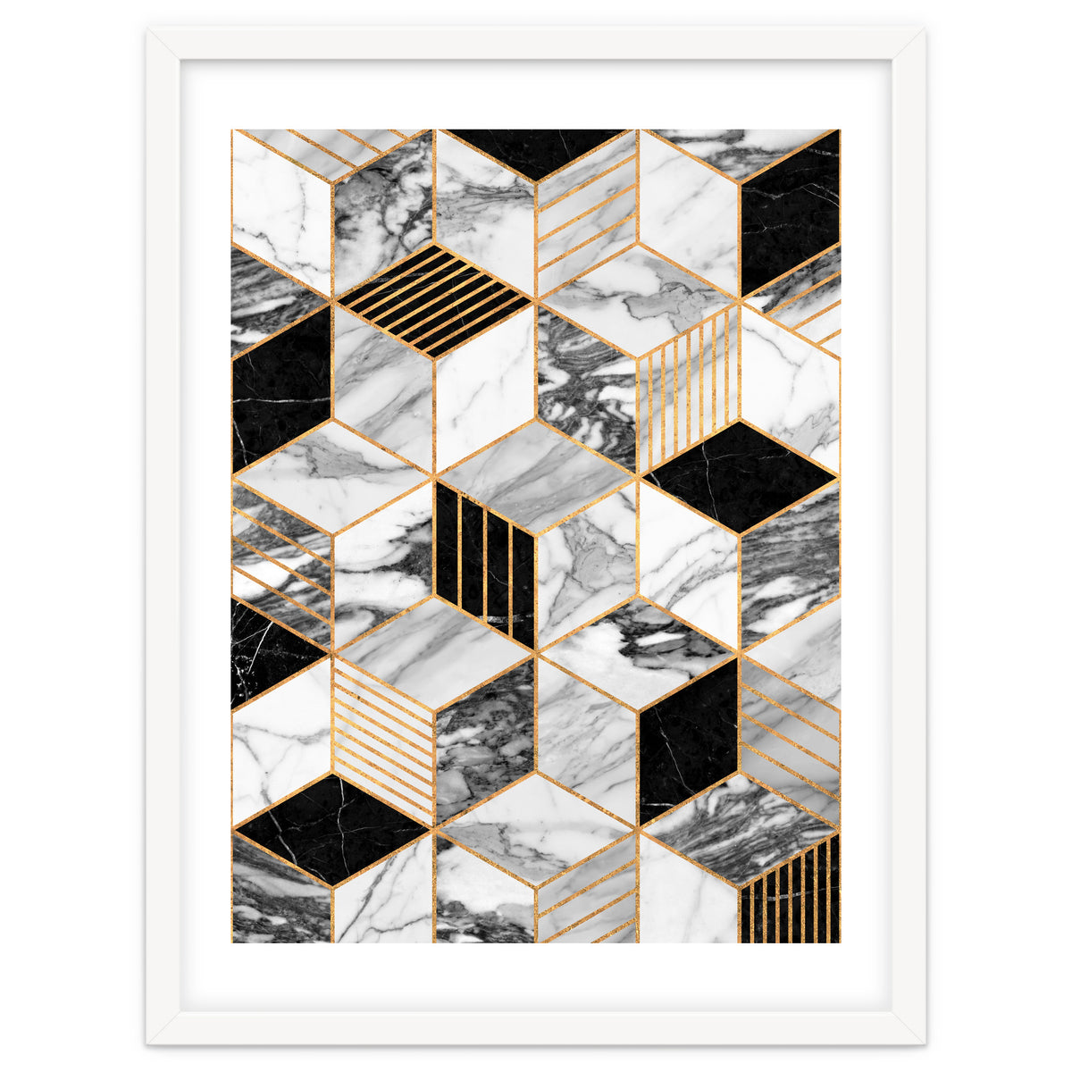 Marble Cubes 2 - Black and White