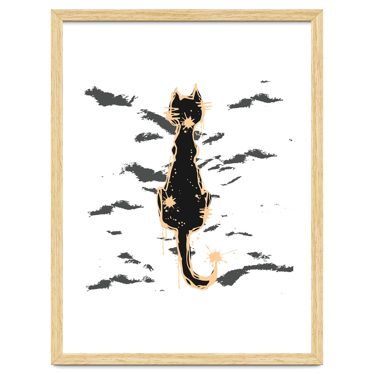 Black cat scribble sketch