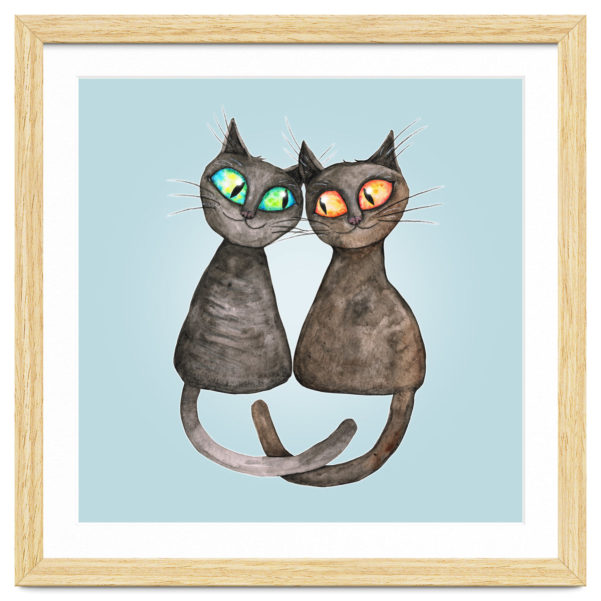 Two cute loving cats