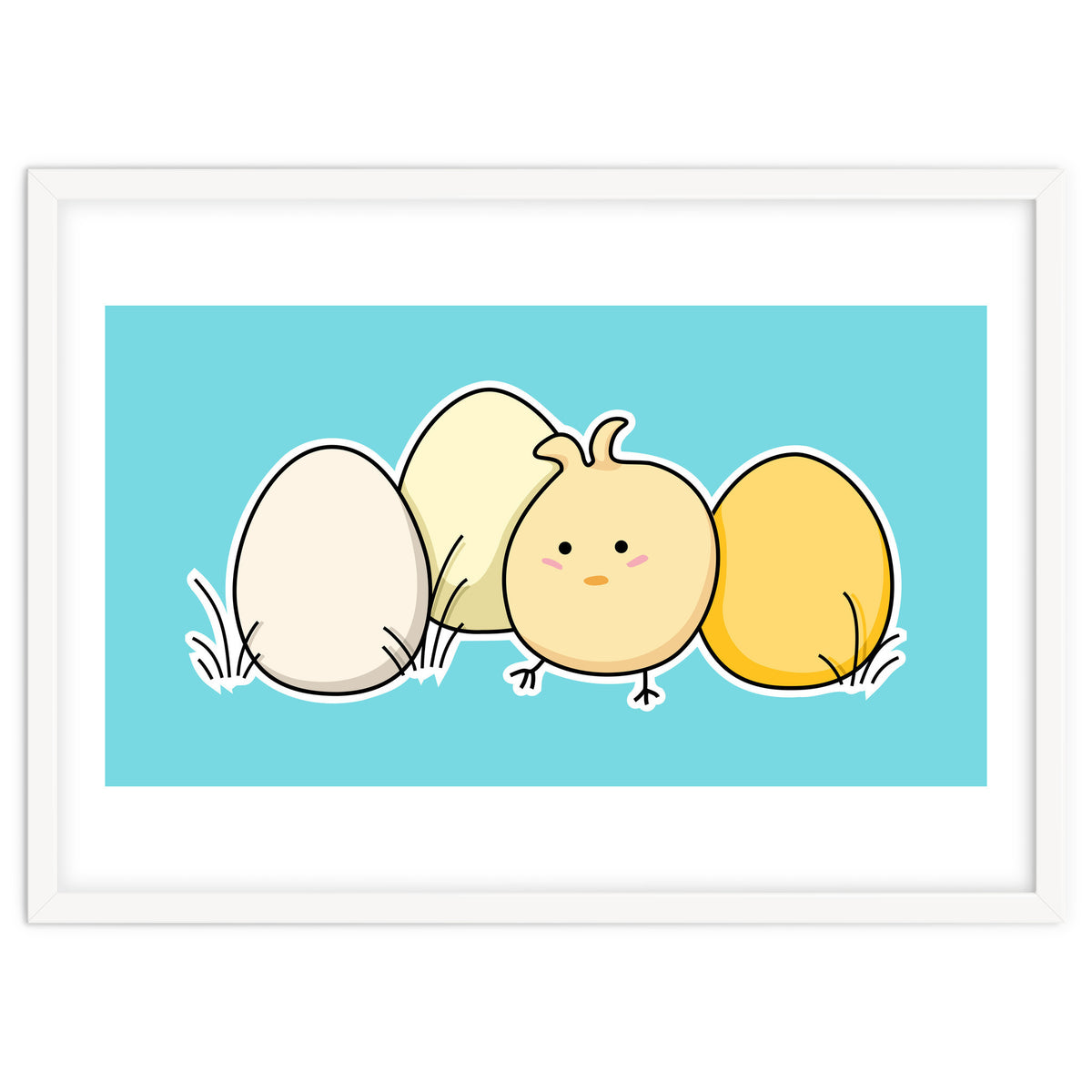 Kawaii Cute Chick And Eggs