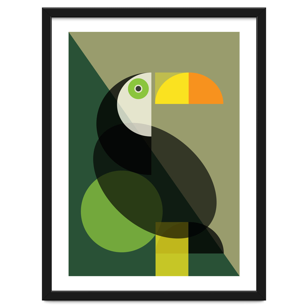 Mid Century Geometric Toucan