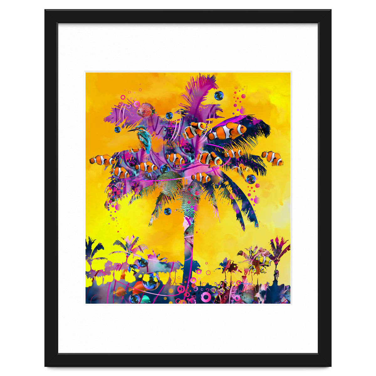 Purple Palm with Fish