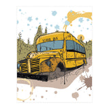 Abandoned school bus sketch (Print Only) thumbnail
