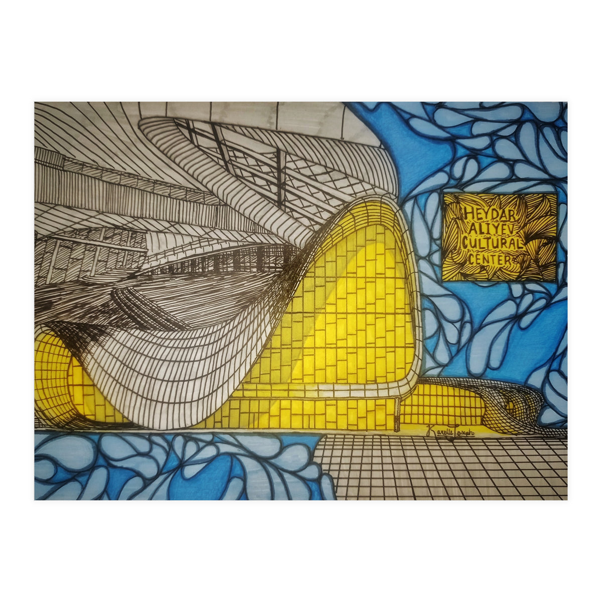 Heydar Aliyev Center Coloured (Print Only)