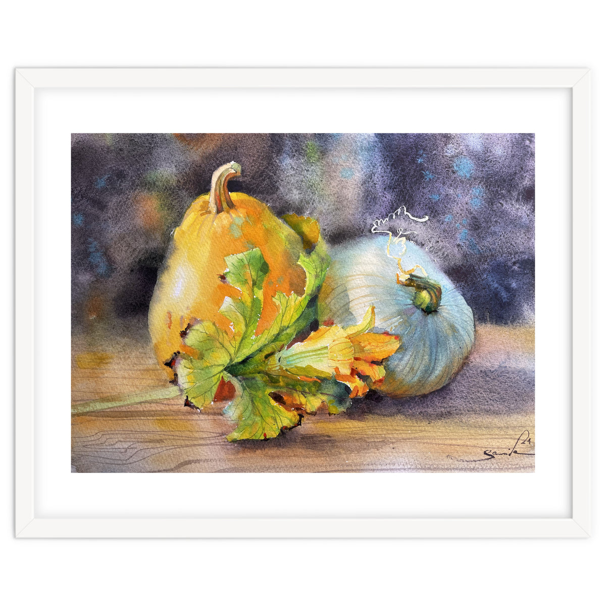 Rural still life watercolor