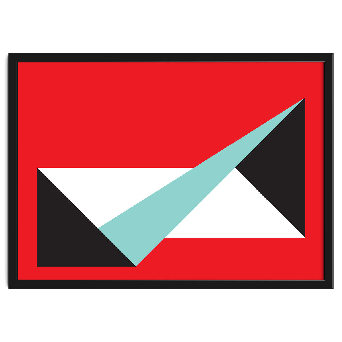 Geometric Shapes No. 49 -  teal, black & red