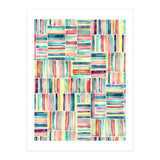 Retro Beach Chair Pastel Watercolor Stripes (Print Only) thumbnail