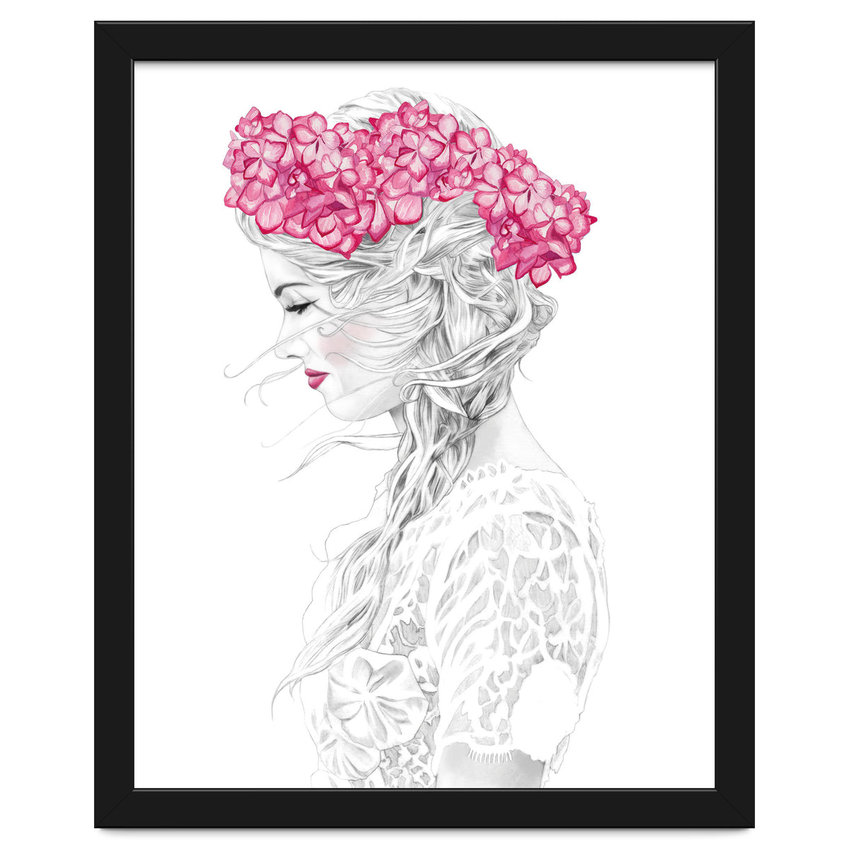 Pink Hydrangea Girl