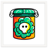 Kawaii Cute Skull In A Jar