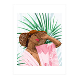 Sunshine in My Soul | Black Woman Tropical Travel | Modern Boho Palm Summer Vacation Fashion (Print Only) thumbnail