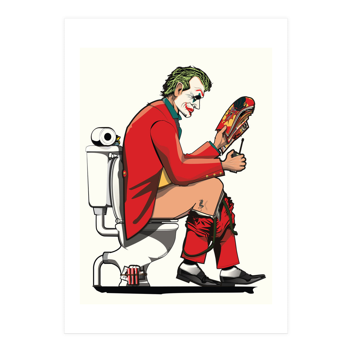 Joker on the Toilet, funny Bathroom Humour (Print Only)