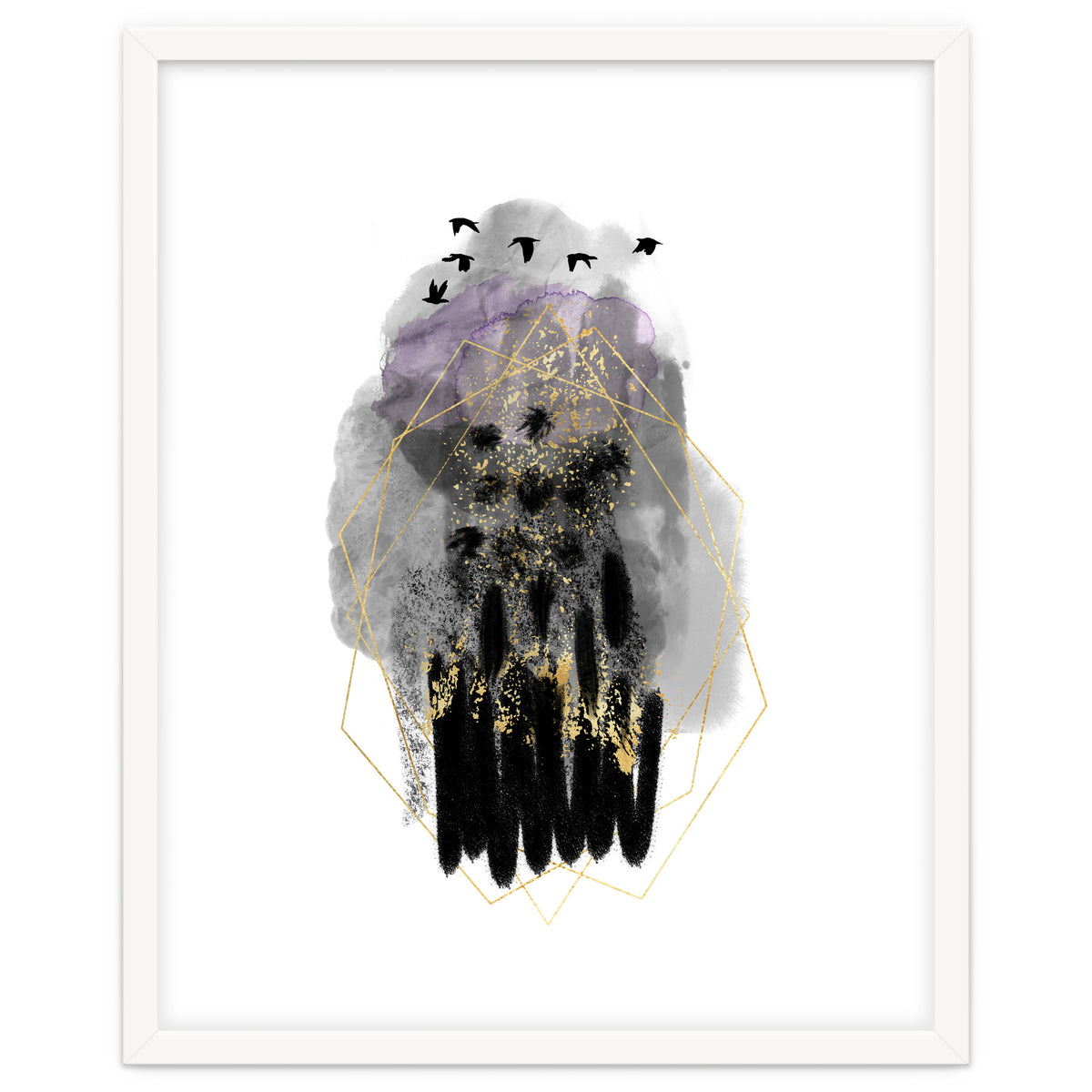 Abstract watercolour calm before the storm