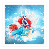 Floral Woodpecker In Winter (Print Only) thumbnail