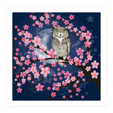 Great horned owl in a blossom tree (Print Only) thumbnail